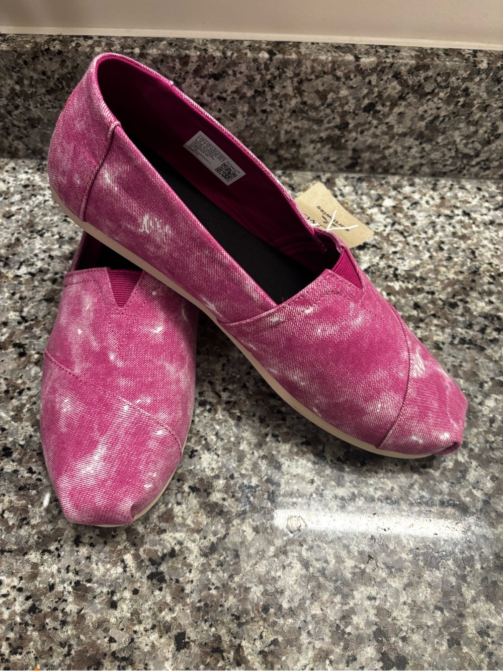 Women’s Fuchsia Tie-Dye Canvas Slip-On Flats